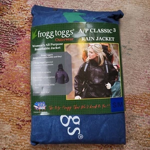 Frogg Toggs Women's Rain Jacket All Purpose Outdoor Packable Blue Small/Medium - Picture 1 of 8