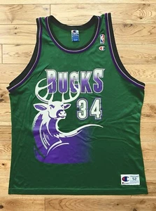 Basket Basketball Jersey Champion Nba Vintage Allen Milwaukee Bucks Celtics Usa - Imagen 1 de 9