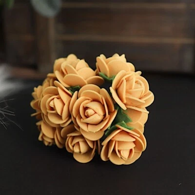 4" Faux ROSES  ARTIFICIAL FOAM FLOWERS Stems Party Event Wedding DIY Decorations - Image 1 of 4