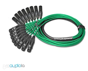 Premium Mogami 2932 8 Channel Snake | Neutrik Gold XLR-F XLR-M | Green 2 Feet - Picture 1 of 1