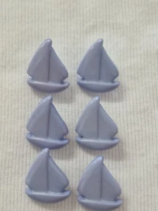 6 X Novelty Yacht Shank Buttons Pale Blue 19mm X 15mm - Picture 1 of 2