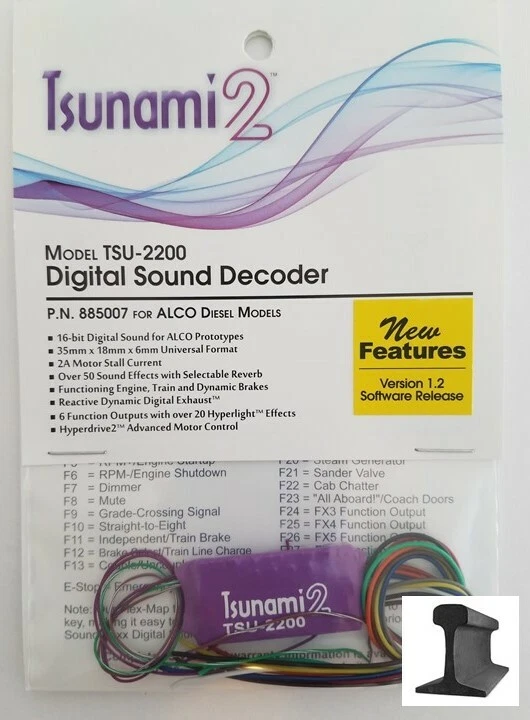 Soundtraxx ~ Nuevo 2025 ~ Tsunami 2 ~ TSU-2200 Alco Decodificador de Sonido Diesel ~ 885007 Foto 1 de 1