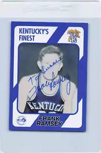 1989 Collegiate #44 Frank Ramsey Kentucky Wildcats Firmato Auto *J9006 - Foto 1 di 2