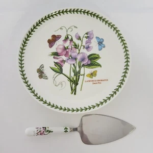 Portmeirion Botanic Garden Sweet Pea 10" Ceramic Footed Cake Plate with Server - Picture 1 of 7