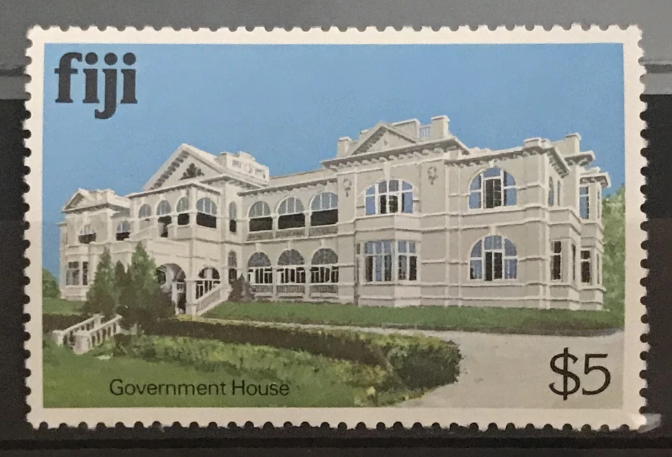 Fiji - arquitectura 1979. $5 Casa de Gobierno NHM SG 595cA Foto 1 de 1