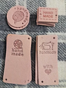 13 Clothing Labels Accessories Sew On Patches Pink - 4 different sizes - Picture 1 of 7