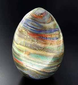 Uova Murrina Foglia Oro Vetro di Murano Made in Italy - Foto 1 di 1