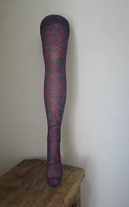 Medias Vintage Diseño Cachemira Forro Rojo Dorado T2 Fábrica De Francia - Imagen 1 de 2