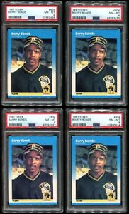 Four 1987 Fleer #604 Barry Bonds RC All PSA 8 NM-MT 4 Card Lot~(PL)