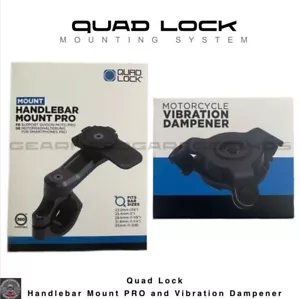 QUAD LOCK Motorcycle Handlebar Mount PRO and Vibration Dampener Quadlock NEW - Picture 1 of 5