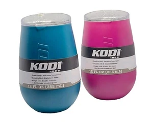 Vaso de vino Kodi doble pared por HEB - 12 FL OZ (355 ml) - verde azulado y rosa - paquete de 2 - Imagen 1 de 11