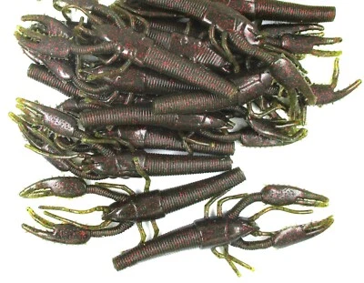 (14) WAVE WORMS 7" TIKI-LANGOSTA A GRANEL SEÑUELO CANGREJO VERDE CALABAZA ROJO A GRANEL NUEVO Foto 1 de 2