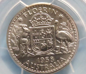 Australia.. 1958 Florin.. Proof - PCGS PR65.. Mintage - 1506 - Imagen 1 de 5