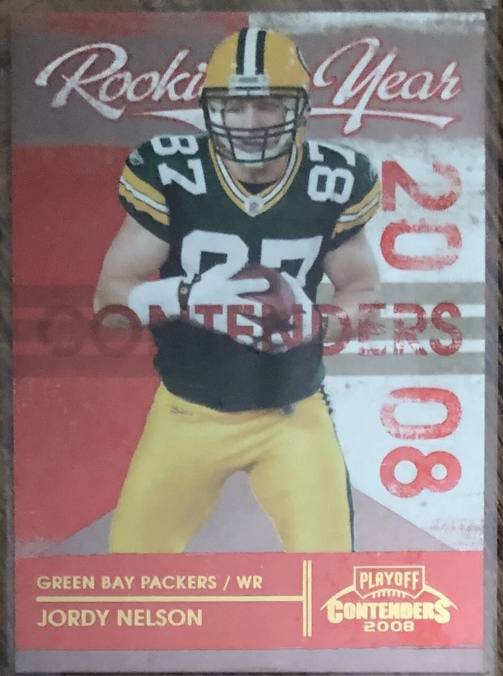 2008 PLAYOFF CONTENDERS ROOKIE OF THE YEAR JORDY NELSON ROOKIE INSERT CARD /500 - Image 1 of 2