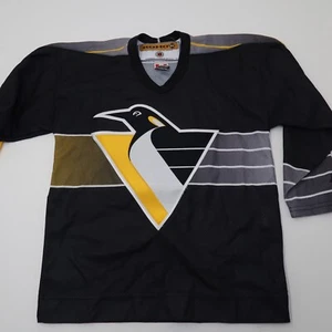Vintage Pittsburgh Penguins Jersey Robo Penguin Authentic NHL Size L Black - Picture 1 of 6