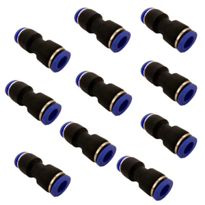 (Qty 10) 3/8" OD Tube Pneumatic Union, Splice, Push To Connect Air Fitting - Picture 1 of 7