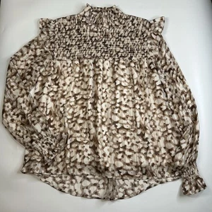 THML Top Damen Small Animal Print Metallic Gold Rollkragen Bluse - Bild 1 von 7