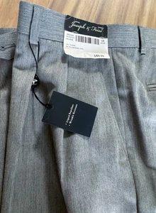 NWT 44 X 30 Joseph & Feiss Gray Dress Pants Slacks Pleated - Picture 1 of 6