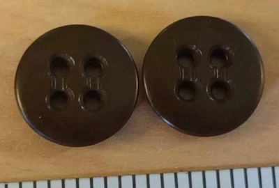 Vintage Colt #48 Trinity P Trouser Plastic Buttons Set of 2 Vtg Brown 9/16"  - Image 1 of 4