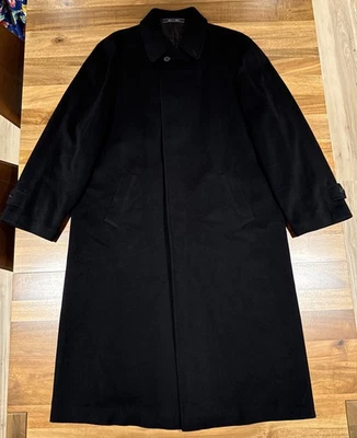 LORO PIANA Superfine Wool and Cashmere Black Long Coat Mens Button Up - Image 1 of 4