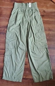 Aerie Women's Cargo Pants Size XS stretchy Waist 2 Cargo Pockets 100% Cotton NEW - Picture 1 of 6