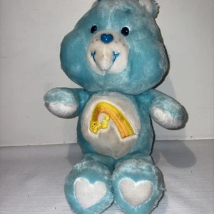 Peluche Care Bear Wish Bear 1983 13" Kenner arcobaleno stella cadente vintage imbottito - Foto 1 di 9