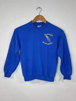 Винтажный свитшот 90-х Blessed Sacrament молодежный детский M с круглым вырезом религиозный Иисус - Изображение 1 из 4