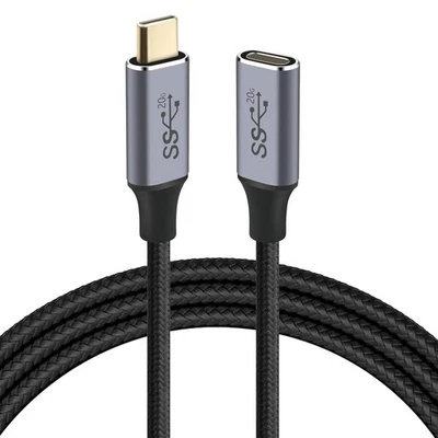50 cm Cavo Prolunga USB C Maschio e Femmina, USB C 3.2 20 Gbps, Cavo Prolunga - Immagine 1 di 2