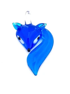 Murano Lampwork Kunst Glas Leuchte Blaufuchs Hängelampe mit Bügelschlaufe - Bild 1 von 1