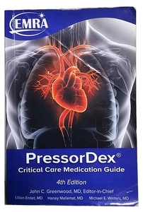 EMRA PressorDex Critical Care Medication Guide Pocket Book EMR EMT Paramedic - Imagen 1 de 5