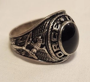 U.S. Air Force Sterling Silver Crest Craft Men’s Black Onyx Ring Size 11.5" - Picture 1 of 9
