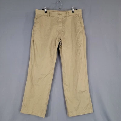 Eddie Bauer Men's Khaki Cotton Pants Actual Size 33x27 Flat Front Classic Fit - Image 1 of 4