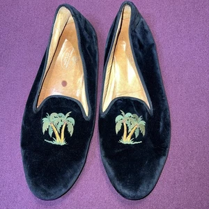 Stubbs & Wootton Palm Beach Velvet Graphic Print Loafers Size 12 Men - Picture 1 of 15