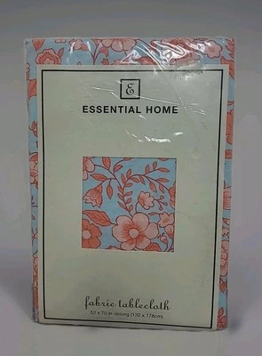 VTG Essential Home Tablecloth 100% Cotton Morning Glory  Floral 52x70" Oblong    - Image 1 of 4