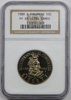 1989-S Congress 50C NGC PF 69 Ultra Cameo Modern Commemorative Half Dollar - Image 1 of 4