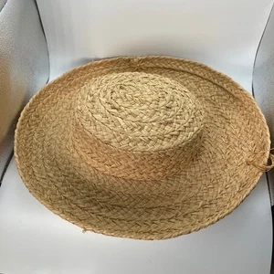 Helen Kaminski Australia 100 % Raffia breite Krempe gewebter Stroh Sonnenhut natur - Bild 1 von 13