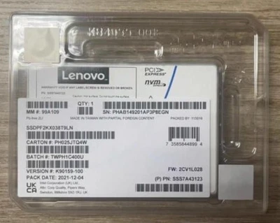 Intel D7 P5500 3.84TB Lenovo SSD 2.5" U.2 PCIe Gen4 NVMe SSDPF2KX038T9LN - Image 1 of 2