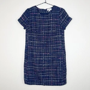 LOFT Navy Blue & Pink Tweed Legally Blond Clueless Kurzarm Etuikleid - Bild 1 von 14