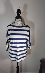 Lauren Jeans Co. LRL Damen Blau Weiß Top Größe M Top Zustand Maritim - Bild 1 von 5