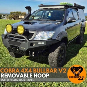Cobra 4x4 Heavy Duty Steel Bull Bar Removable Hoop Suits Hilux 2005 - 11 Winch - Picture 1 of 11