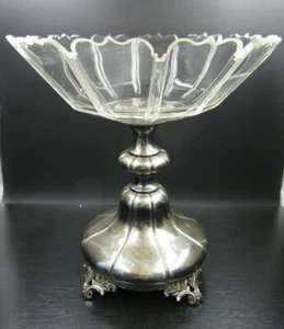 Y499⭐⭐ Jugenstil Aufsatzschale 900 Silber Glas Aufsatz schönes Design ⭐⭐ - Bild 1 von 6