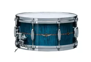 TAMA STAR Maple Snare Drum - 13 " x6 " TMS136S-ROLC Ocean Blue Curly Maple - Picture 1 of 1