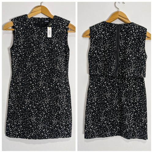 Abito donna Kate Spade Saturday Galaxy stampa cambio nuovo con etichette taglia 4 nero