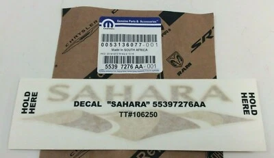 Jeep Wrangler Sahara 2007-2015 guardabarros delantero aspecto inferior calcomanía transferencia OEM Foto 1 de 3