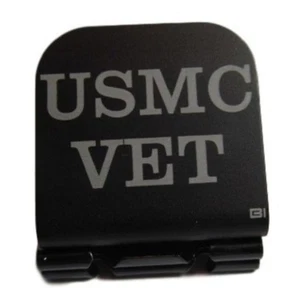 USMC VET Laser Etched Aluminum Hat Clip Brim-it - Picture 1 of 9