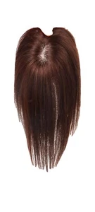 100% Remy Human Hair Topper Toupee Clip Hairpiece Mono Top Wig For Women And Men - Picture 1 of 7