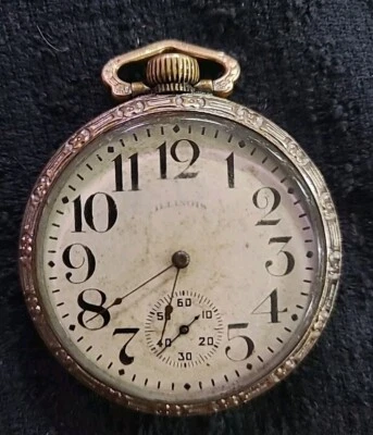  Illinois Pocket Watch 1912 Grade 605 Model 7, 16s 17j, Runs #M390f - Image 1 of 4