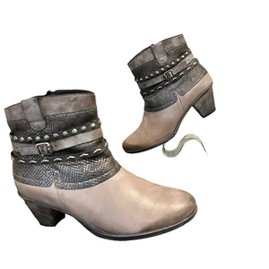 Remonte Womens Leather Gray Cheyenne Western Bootie Ankle Boot Size 10 - Picture 1 of 8
