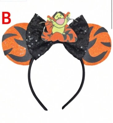 NUEVO Disney TIGGER Orejas Sombrero WINNIE THE POOH Mickey Diadema RAYAS DE TIGRE Lazo Foto 1 de 4