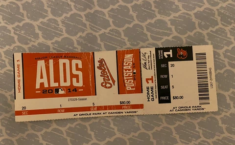 Baltimore Orioles vs Detroit Tigers ALDS 2014 Home Game 2 MLB Playoffs Ticket Cover